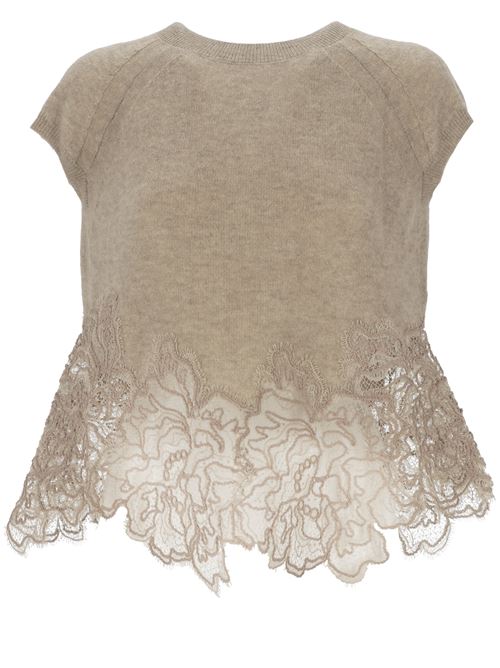 Lace panels knitted top Ermanno Scervino | D455L319APPYUM1507